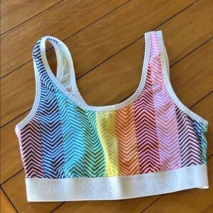 Rainbow Chevron Crop Tank Top - Multicolor